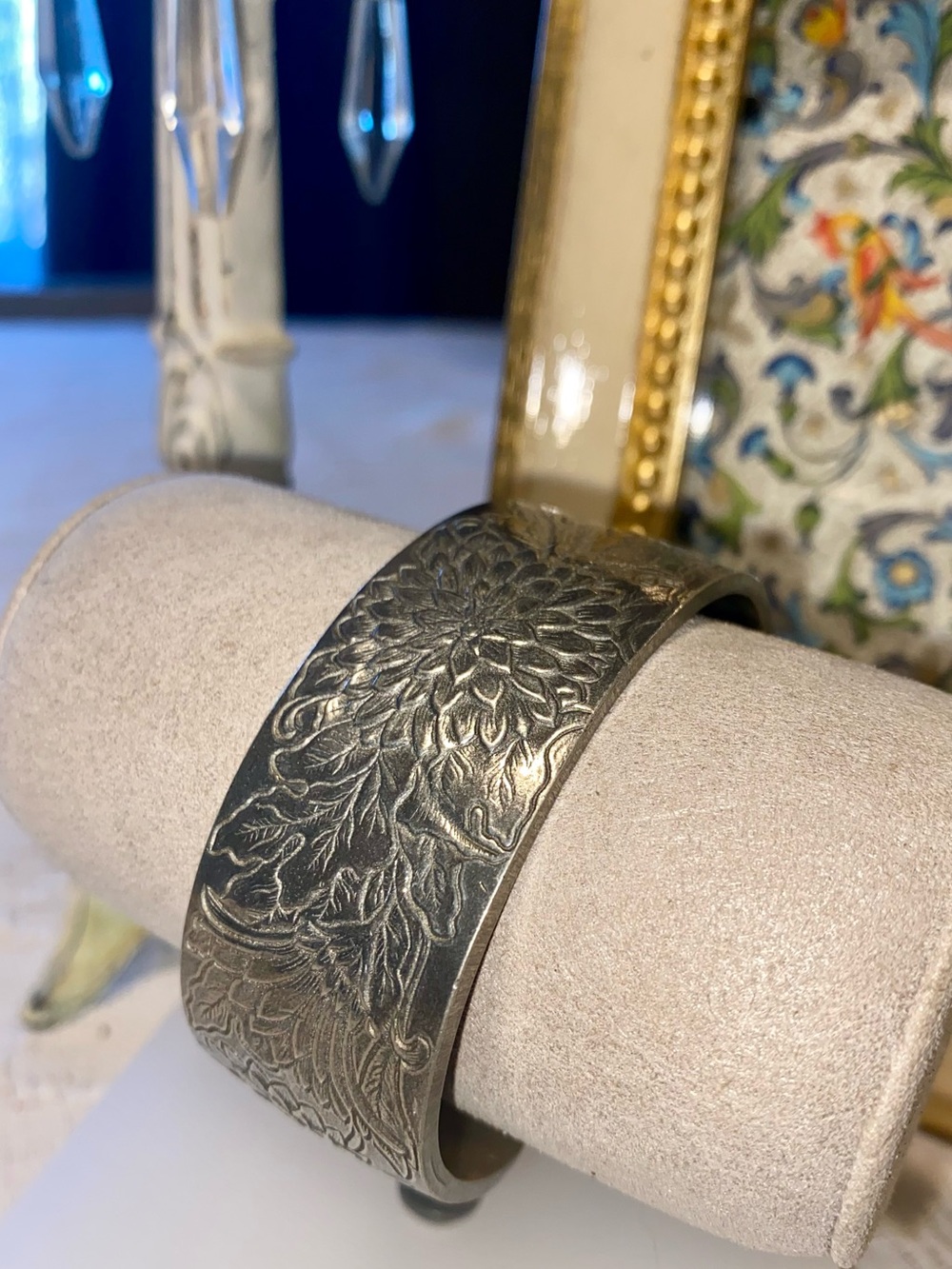 Salisbury Pewter Classic Flower Of The Month Cuff Bracelet - November